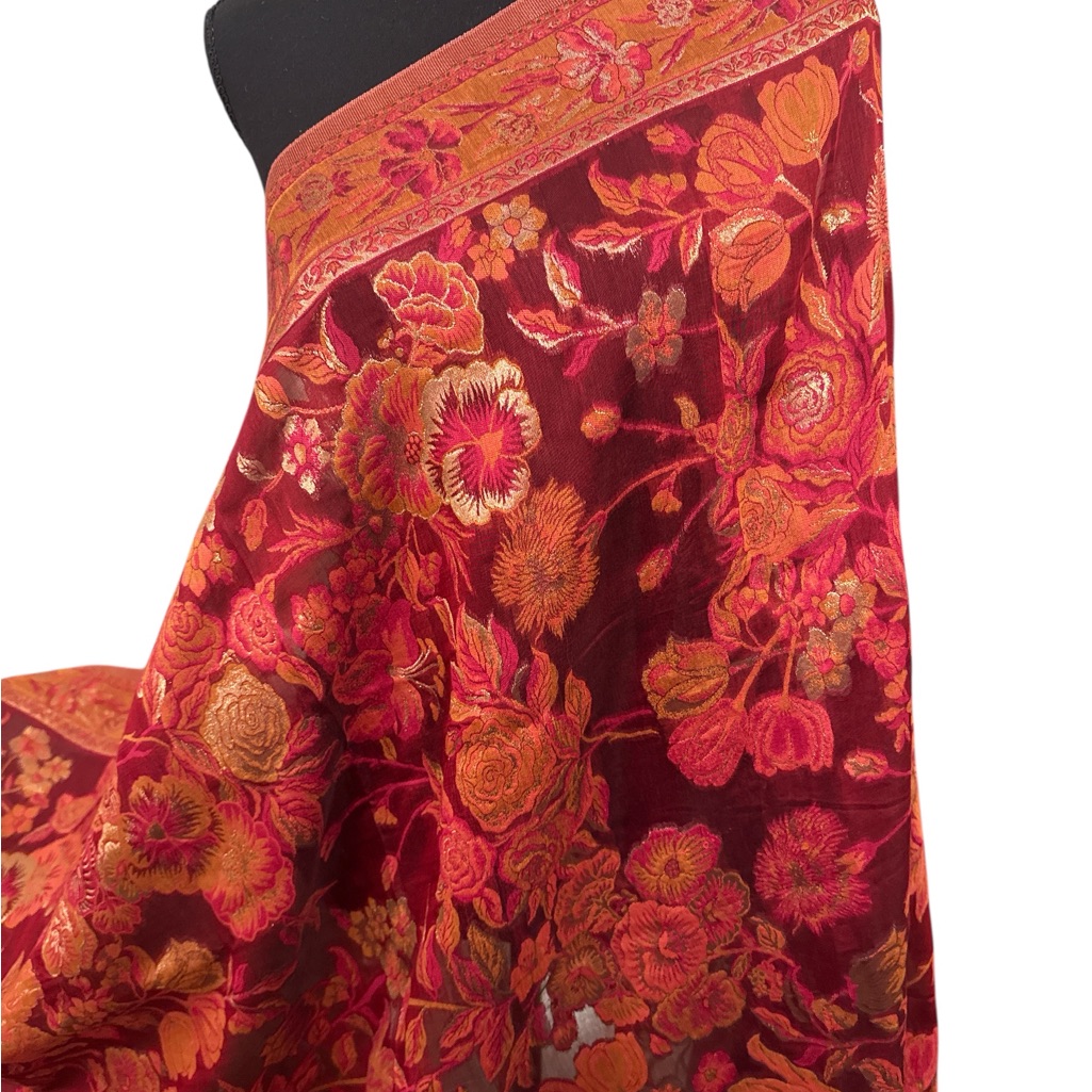 Kani Silk Floral Design Pashmina Kani Shawl